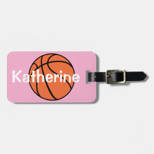 Étiquette À Bagage Filles Basketball rose mignonne Enfants