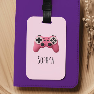 Étiquette À Bagage Filles Manette de jeu vidéo rose Enfants