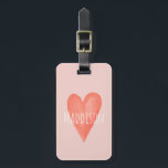 Étiquette À Bagage Filles mignonne rose Aquarelle Coeur Enfants<br><div class="desc">Cette étiquette à bagages pour enfants mignonne et girly présente une adorable illustration de coeur rose. Ce joli design dispose également d'un endroit où vous pouvez ajouter le nom et les coordonnées de votre fille. Le design moderne parfait pour le premier voyage d'un enfant! Consultez notre collection pour connaître le...</div>