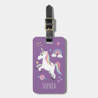 Filles mignonne violet magique Unicorne et nom Enf