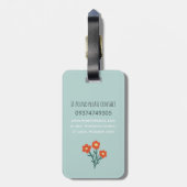 Étiquette À Bagage Filles mignonnes Flore Chien Enfants Voyage (Dos Vertical)