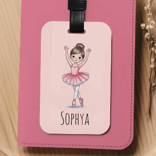 Étiquette À Bagage Filles Mignonnes Rose Danseuse Enfants