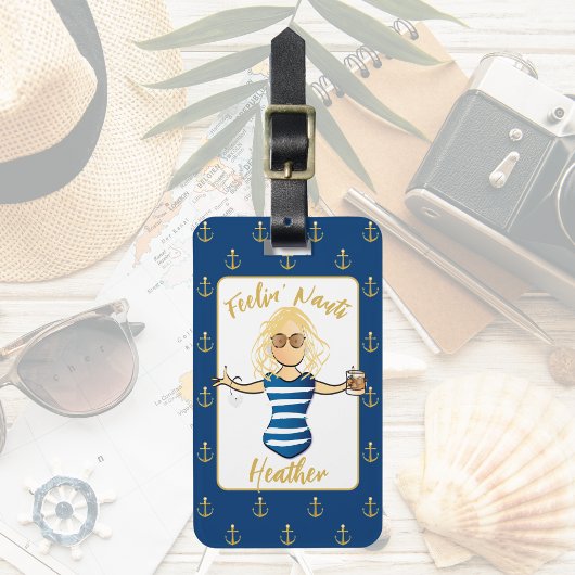 Étiquette À Bagage Fille's Trip Week-end Funny Nautical Beach Vacatio