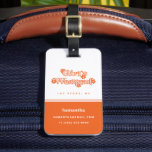 Étiquette À Bagage Filles Week-end Retro Bachelorette Fête Mariée<br><div class="desc">Commencez le week-end de la fête avec cette étiquette de bagage Girls Weekend amusante et rétro qui est parfait pour la bachelorette et les fêtes d'anniversaire! Il dispose d'une marguerite orange super inspirée des années 70 et d'une police d'inspiration tendance et rétro-moderne. Customisez facilement avec votre ville et votre état,...</div>