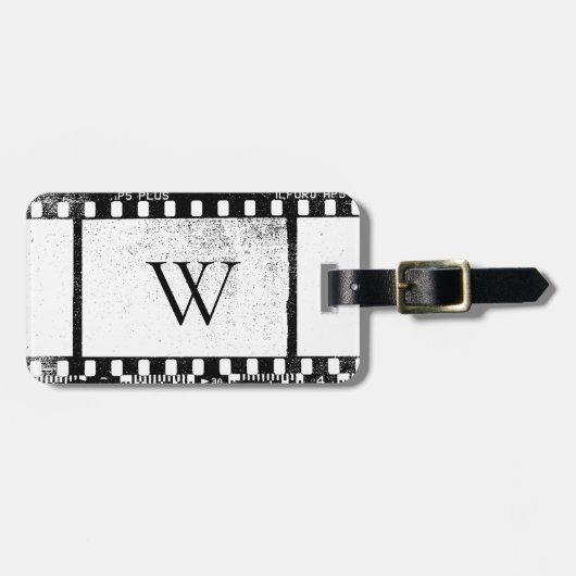 Étiquette À Bagage Film de 35 mm avec monogramme personnalisé (Devant horizontal)