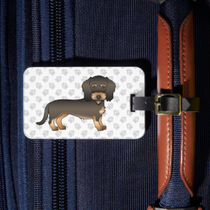 Étiquette À Bagage Fils de sanglier Haired Dachshund mignon chien de