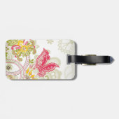 Étiquette À Bagage Fine mignon Cool Girl Retro Floral Mode (Dos horizontal)