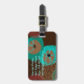 Étiquette À Bagage Fine mignon Cool Girl Retro Floral Mode (Devant Vertical)