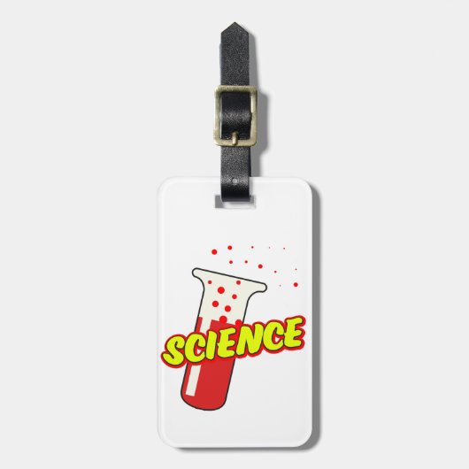 Étiquette À Bagage Fiole de science dessin animé (Devant Vertical)