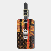 Étiquette À Bagage Fire Chief Firefighter Flag (Devant Vertical)