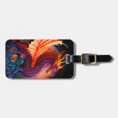 Étiquette À Bagage Fire Dragon Castle Imaginaire Art Mythique Créatur (Devant horizontal)