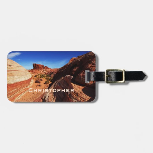 Étiquette À Bagage Fire Wave Valley Fire Nom de l'incendie Sac de voy (Devant horizontal)