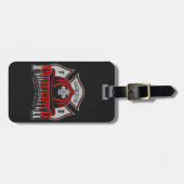 Étiquette À Bagage Firefighter Helmet ADD NAME Fire Department Rescue (Devant horizontal)