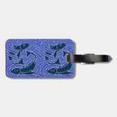 Étiquette À Bagage Fish Bold Swimming Ocean Blue Fishing (Dos horizontal)