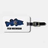 Étiquette À Bagage Fish Michigan (Devant horizontal)