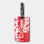 Étiquette À Bagage Fitness ; Scarlet Red Stripes (Dos Vertical)