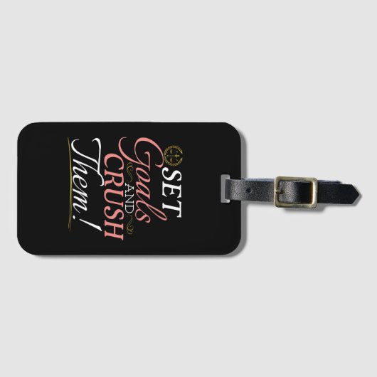 Étiquette À Bagage Fixer des objectifs et écraser leur devis (Devant Horizontal)