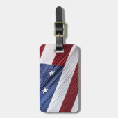 Étiquette À Bagage Flag patriotique américain rouge, blanc et bleu (Devant Vertical)
