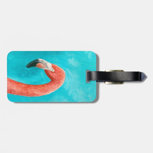Étiquette À Bagage Flamant rose (Dos horizontal)