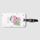 Étiquette À Bagage Flamant rose bébé chic, Étoiles, Princesse (Devant Horizontal)
