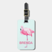Étiquette À Bagage Flamant rose rose (Devant Vertical)