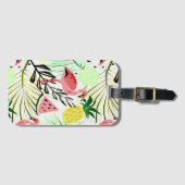 Étiquette À Bagage Flamant rose rose, fruit (Devant Horizontal)