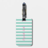 Étiquette À Bagage Flamant rose rose, Pintes blanches, Petite Princes (Dos Vertical)