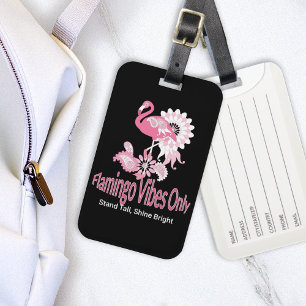 Étiquette À Bagage Flamant Rose Tropical Moderne Fantaisiste Oiseau N