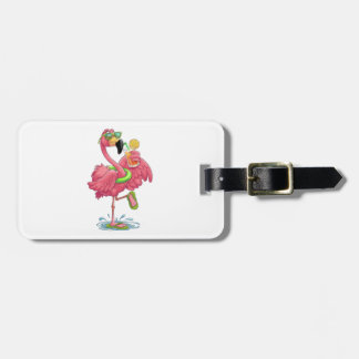 Étiquette À Bagage Flamant rose vacances d'été