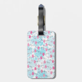 Étiquette À Bagage Flamants gracieux et feuilles de monstère          (Dos Vertical)