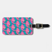 Étiquette À Bagage Flamants roses au néon nommés faits sur commande (Devant horizontal)