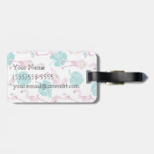 Étiquette À Bagage Flamants roses roses (Dos horizontal)