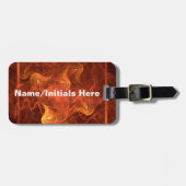 Étiquette À Bagage Flames sur noir (Devant horizontal)