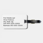 Étiquette À Bagage Flames sur noir (Dos horizontal)