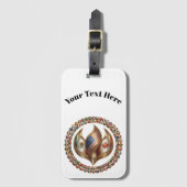 Étiquette À Bagage Flamme de l'unité internationale avec emblème de d (Devant Vertical)