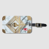 Étiquette À Bagage Flamme d'or sur marbre (Devant Horizontal)