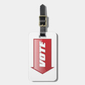 Étiquette À Bagage Flèche rouge en gras Signer campagne électorale Vo (Devant Vertical)