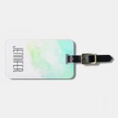 Étiquette À Bagage Flèches Abstraites vert et bleu (Devant horizontal)