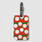 Étiquette À Bagage Fleur blanche Fleur rouge Joyeux Noël (Devant Vertical)