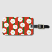 Étiquette À Bagage Fleur blanche Fleur rouge Joyeux Noël (Devant Horizontal)