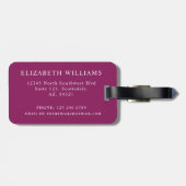 Étiquette À Bagage Fleur blanche jaune jaune violet customisée (Dos horizontal)