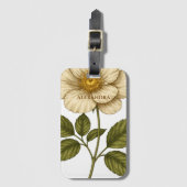 Étiquette À Bagage Fleur Boho Nom Personnalisé (Devant Vertical)