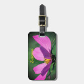 Étiquette À Bagage Fleur Cosmos Rose Unique En Fleur En Fleur Personn (Devant Vertical)