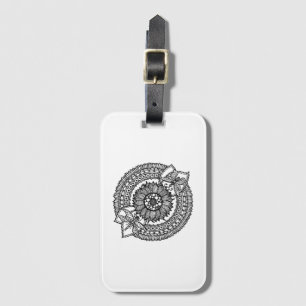Étiquette À Bagage Fleur dans le mandala