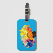 Étiquette À Bagage Fleur d'aquarelle couleur carnation (Devant Vertical)