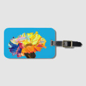 Étiquette À Bagage Fleur d'aquarelle couleur carnation (Devant Horizontal)