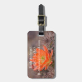 Étiquette À Bagage Fleur de cactus orange (Devant Vertical)