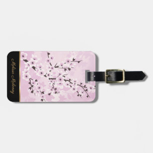 Étiquette À Bagage Fleur de Cerisier Rose Pâle Asie Florale Personnal