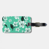 ÉTIQUETTE À BAGAGE FLEUR DE CERISIER - SAKURA (MENTHE) (Dos horizontal)