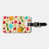 Étiquette À Bagage Fleur de chats florale mignonne Casquette 2 (Devant horizontal)